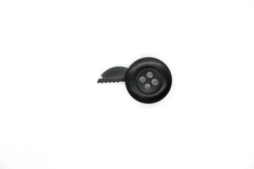 Shomer-Tec - Escape Button - 3/4" Plastic Button with a 7/16" 1095 Serrated Blade - Black