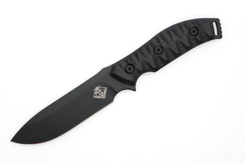 Ontario Knife Company - Ranger Knives Model 4.5 - 5" Black Coated 1095 Fixed Blade Knife w/Black Sculpted G-10 Handles
