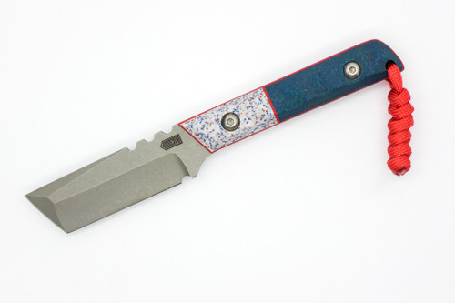 Bald Man Knife & Tool - Thicker Clipper - 2.75" Magnacut Fixed Blade W/ Bleed American Grip-X Handle & Red Kydex Sheath