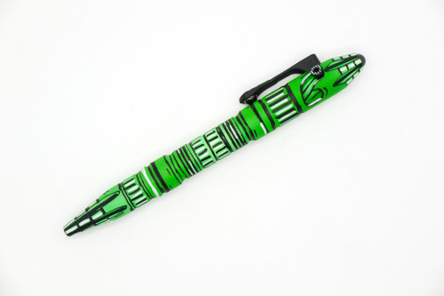 Heretic Knives - Thoth - Titanium Bolt-Action Pen - 5" Bolt Action Cel Shaded Toxic Green Pen