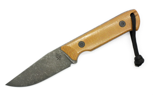 JP Bladesmithing - Pocket Bowie - 3.6" AEB-L Fixed Blade W/ Jute Micarta Castille Handle & Black Leather Sheath