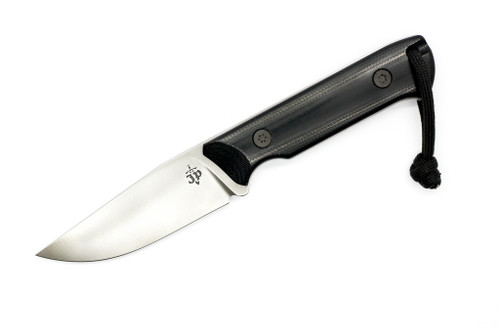 JP Bladesmithing - Pocket Bowie - 3.6" AEB-L Fixed Blade W/ Black G-10 Handle & Black Kydex Sheath