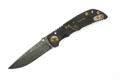 Spartan Blades - Spartan Harsey - 3.25" Damascus Steel Folding Blade W/ Plague Doctor Handle - Damascus
