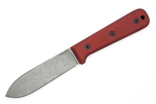Very Good Knife Company - Tribute - 5" 80CRV2 Fixed Blade W/ Red Canvas Micarta W/ Black Liners Handle
