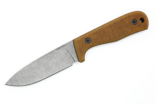 Very Good Knife Company - Rogue - 4" AEB-L Fixed Blade W/ Natural Canvas Micarta W/ Green Liners Handle