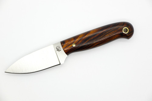 LT Wright Knives Patriot - CPM 3V Steel - Flat Grind - Desert Ironwood W/ Black Liners - 1