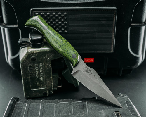 Half Face Blades - Gulo Gulo - Green Grip-Tec, CF Pins, CF Lanyard Pin, Smooth Grip