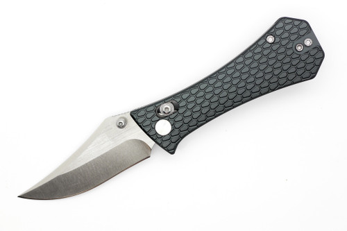 Aux Mfg - Pocket Bowie CB - 2.75" 14c28n Steel Folding Blade w/ Grey Milled Aluminum Handles