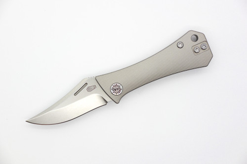 Aux Mfg - Pocket Bowie Slipjoint - 2.25" M390 Steel Folding Blade w/ Milled Titanium Handles