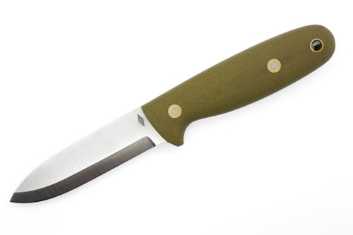 Battle Horse Knives - Kepsu - 01 Steel Fixed Blade w/ Green Canvas Micarta Handle