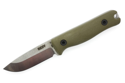 Reiff Knives: F3 - Fixed Blade - CPM MagnaCut - Saber, Two-Tone, OD Green G-10