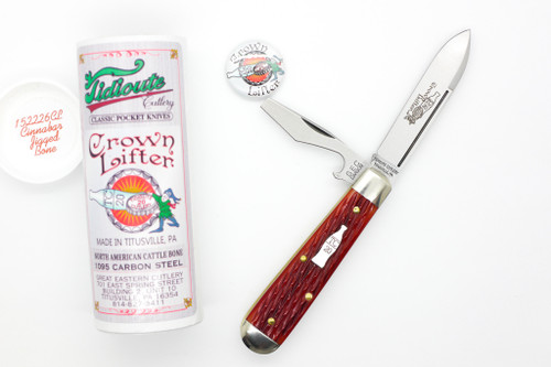 Great Eastern Cutlery GEC #15 Tidioute Cutlery Crown Lifter - 2 Blade - Cinnabar Jigged Bone