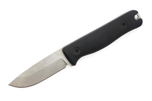 Reiff Knives: F3 - Fixed Blade - CPM 3V - Saber, Stonewash, Black G-10, Black Kydex