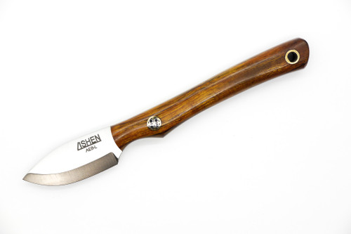 Lishen Knives - Mini Northern Scalpel - 1.75" AEB-L Scandi Grind Fixed Blade W/ Desert Ironwood W/ Mosaic Pins Handle - 2