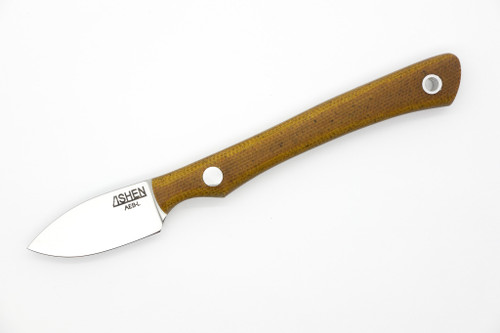 Lishen Knives - Northern Scalpel - 1.75" AEB-L Flat Grind Fixed Blade W/ Natural Canvas Micarta Handle
