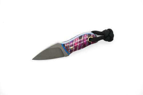 Aux Mfg - Pocket Lint - 1.5"  AEB-L Blade w/ Purple Dyed Mammoth Bone Handle