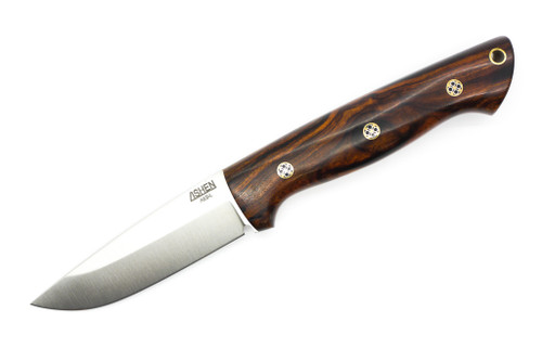 Lishen Knives - Dakota - 3.75" AEB-L Saber Grind Fixed Blade W/ Desert Ironwood W/ Mosaic Pins Handle - 1