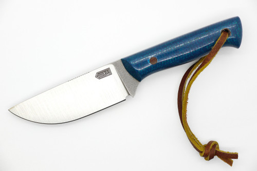 Bald Man Knife & Tool - B.A.S.K. Compact - 3" Magnacut Fixed Blade W/ Blue Burlap Handle & Tan Kydex Sheath