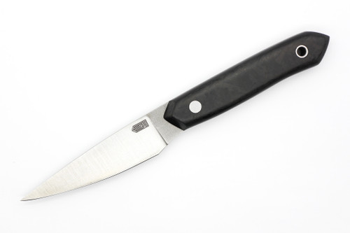 Bald Man Knife & Tool - Forager - 3.4" Nitro-V Fixed Blade W/ Marbled Carbon Fiber Handle & Black Kydex Sheath
