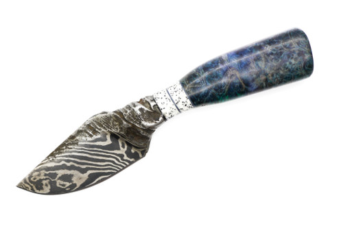 Black Bird Blades - Integral Bolster Twist - 2.5" 80crv2 steel fixed W/ White & Black Grip-X SpacerW/ G-10 & Buckeye Burl Handle