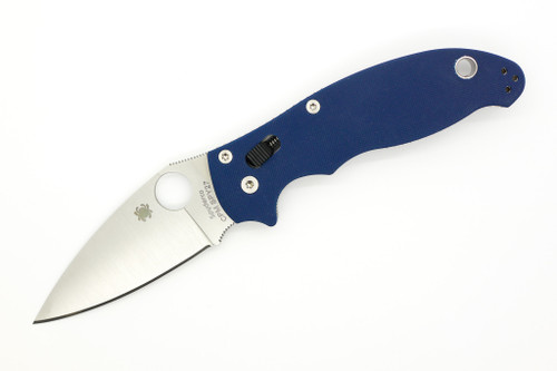 Spyderco Knives - Manix 2 - 3.37" CPM Spy27 Steel Folding Pocket Knife w/ Cobalt Blue Textured G-10 Handle