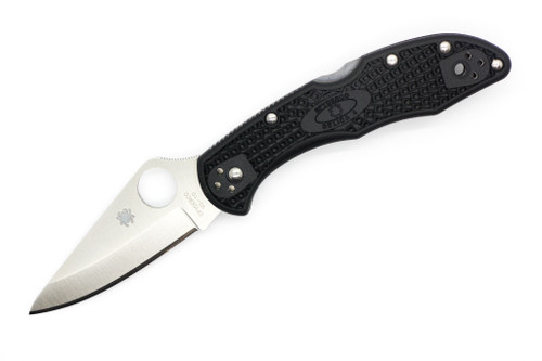 Spyderco Knives - Delica 4 Lightweight - 2.9" VG-10 Steel Folding Pocket Knife w/ Textured Black FRN Handle