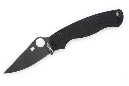 Spyderco Knives - Para Military 2 - Salt Edition - 3.45" Magnacut Steel Folding Pocket Knife w/ Black Textured G10 Handle