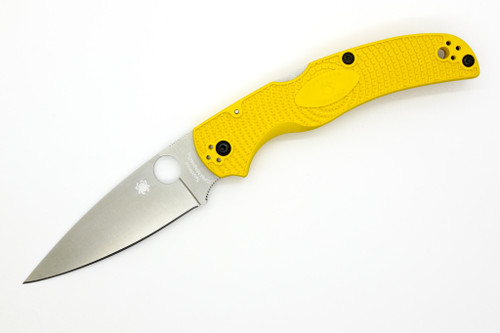 Spyderco Knives - Native Chief Lightweight - Salt Edition - 4" Magnacut Steel Folding Pocket Knife w/ Yellow Textured FRN Handle
