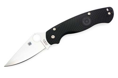 Spyderco Knives - Para Military 2 Lightweight - 3.47" CTS-BD1N Satin Steel Folding Pocket Knife w/ Black Textured FRN Handle