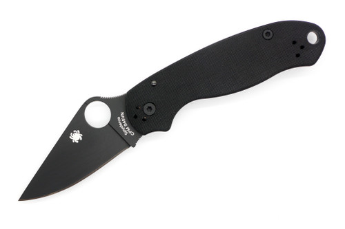Spyderco - Para 3 - 3" CPM-S45VN Black DLC Steel Folding Knife w/ Textured Black G-10 Handle