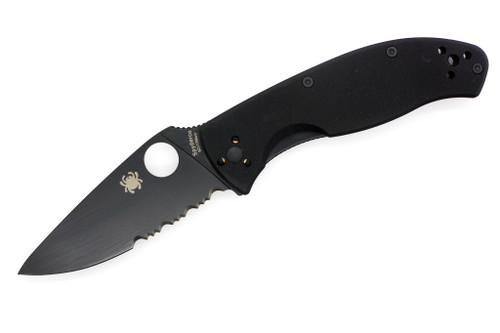 Spyderco - Tenacious - 3.39" 8Cr13MoV Black DLC Steel Folding Knife w/ Textured Black G-10 Handle