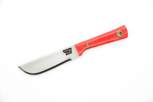 Woods Monkey - Lil Widdle Chete by L.T. Wright - AEB-L Steel - Convex Machete Grind - Satin Finish - Red Bone Handle - 6