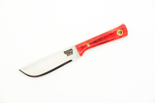 Woods Monkey - Lil Widdle Chete by L.T. Wright - AEB-L Steel - Convex Machete Grind - Satin Finish - Red Bone Handle - 6