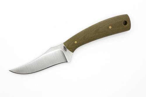 Battle Horse Knives - MHH - 3.3" 01 Steel Fixed Blade w/ Green Canvas Micarta Handle