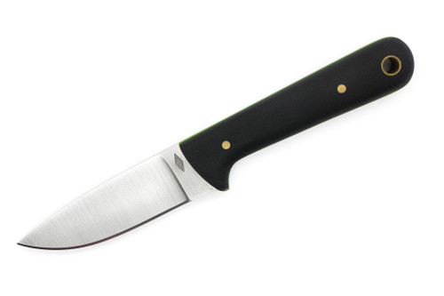 Battle Horse Knives - Woodsman - 01 Steel Fixed Blade w/ Black Canvas Micarta W/ Green Liners Handle