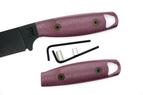 TKC: EXTENDED Handle for Becker BK14, 24 - Double Red Canvas Micarta