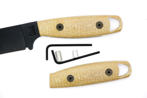 TKC: EXTENDED Handle for Becker BK14, 24 - Natural Canvas Micarta