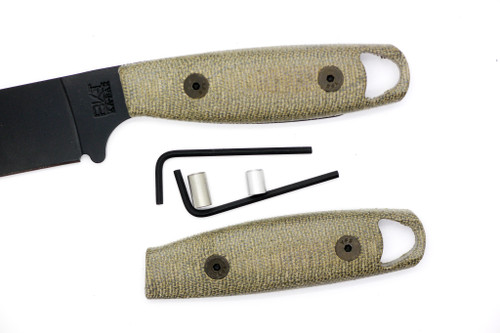 TKC: EXTENDED Handle for Becker BK14, 24 - Green Canvas Micarta