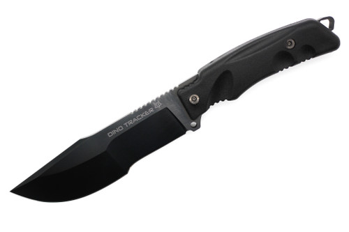 Fox Knives - Dino Tracker - 5.91" Black Idroglider N690 Steel Fixed Blade w/ Black Forprene Handle