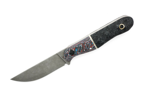 Bone River Co. - All Terrain Mini GEN 2 - 3" Magnacut Steel Fixed Blade W/ Fat Caron W/ Graphite Grip-X Handle