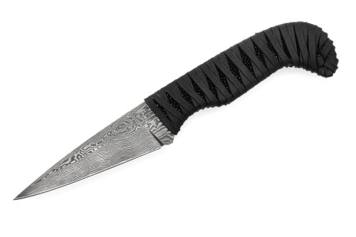 Aux Mfg & Wasteland Forge Collaboration - Karl - 4"  1084 & 15n20 Steel Blade w/ Black Stingray Skin Wrapped in Epoxy Paracord w/ Camo Carbon Diamond Handle