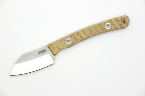Hellbender Blade Co. - Newt - 2" Magnacut Tumbled Steel Fixed Blade W/ Natural Micarta Handle