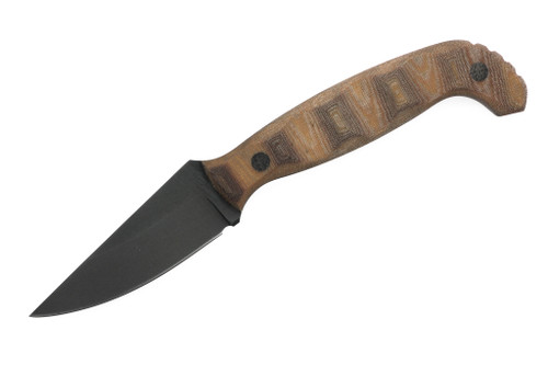 Dave Wenger Blades - Ally - 3.5" CPM 3V Steel Fixed Blade W/ Sculpted Vintage Linen Handle - Kydex Sheath