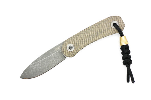 Knafs Knives - Lander - 2.57" 14C28N Steel Fixed Blade W/ Green Micarta Handle