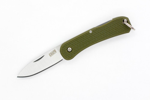 Knafs Knives - Lander 6 - 1.55" Satin 4034SS Steel Folding Blade W/ OD Green FRN Handles
