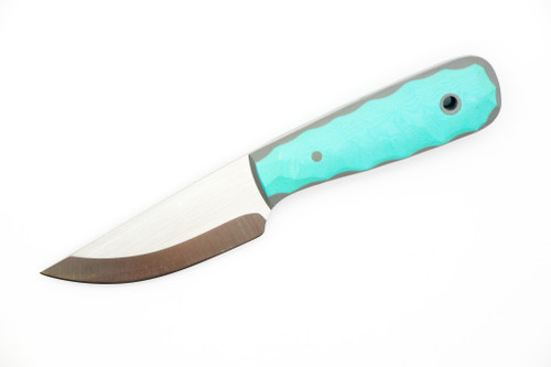 WK Forgeworks - Little Bird - 2.8" AEB-L Fixed Blade W/ Tiffany Blue over Gray G-10 Handles & Tiffany Blue Topographic Kydex
