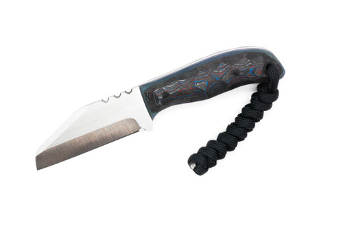 WK Forgeworks - Comanche - 2.6" AEB-L Fixed Blade W/ RWB Carbon Fiber Over Jade G-10 Handles & Camo Flower Kydex