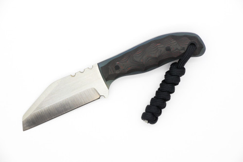 WK Forgeworks - Comanche - 2.6" AEB-L Fixed Blade W/ Red Carbon Fiber Over Jade G-10 Handles & Flower Kydex