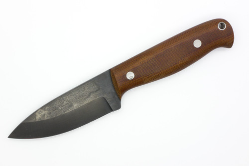 WK Forgeworks - Black Hawk - 3.8" Procut Steel Fixed Blade W/ Natural Linen Micarta Handles & Green Topographic Kydex