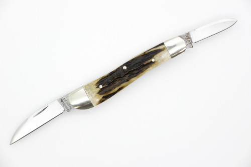 Upstate Cutlery Co. - Half Whittler - Red Stag - 1095 Steel - 2 Blade